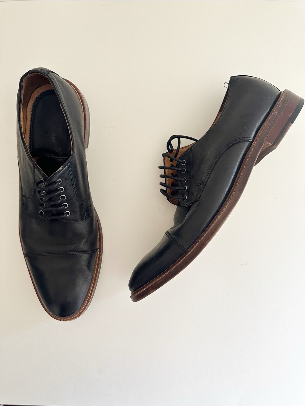 Blake McKay T9 black leather cap-toe oxford